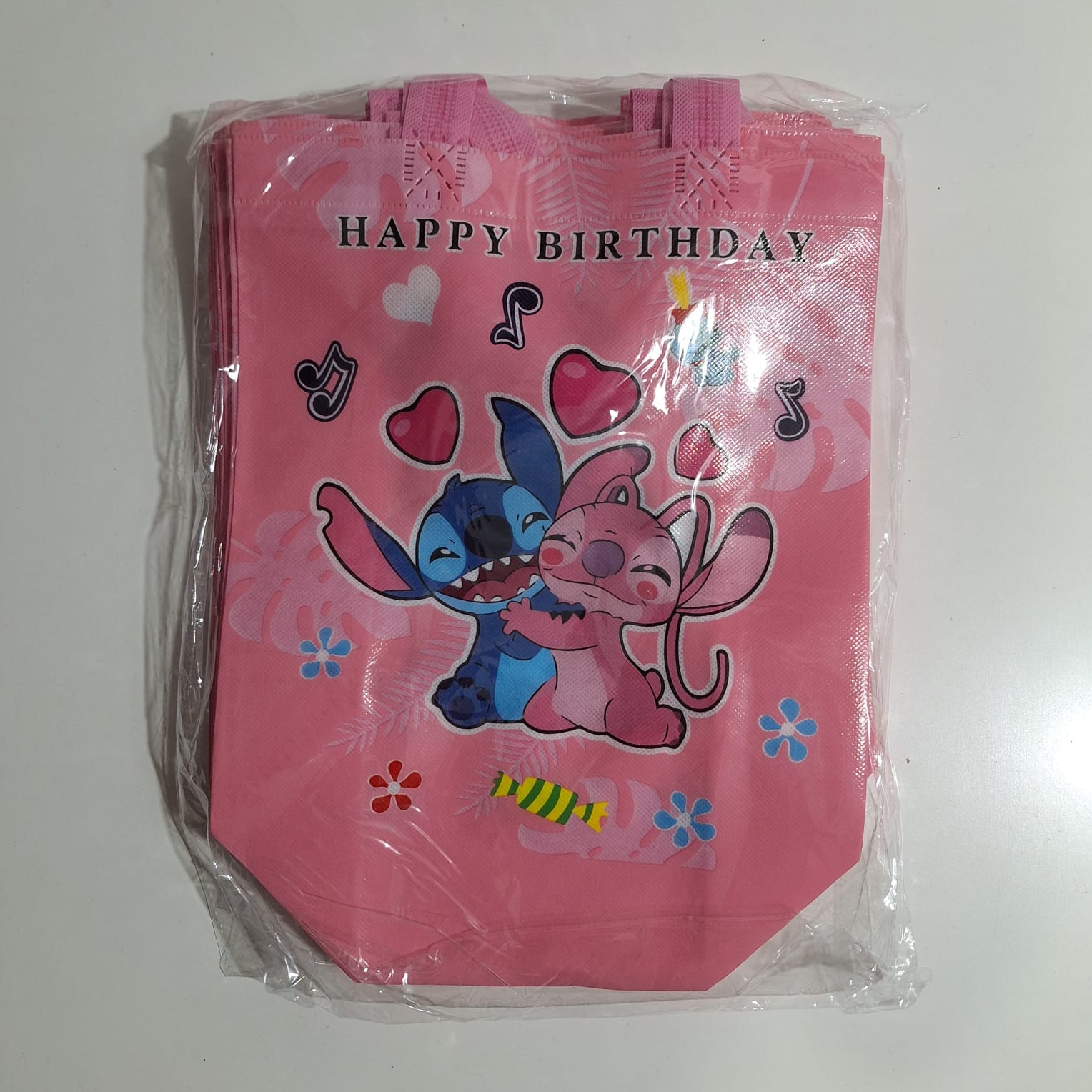 Bolsa ecológica  - Stitch, paq con 12, ( 31 x 24 cm )