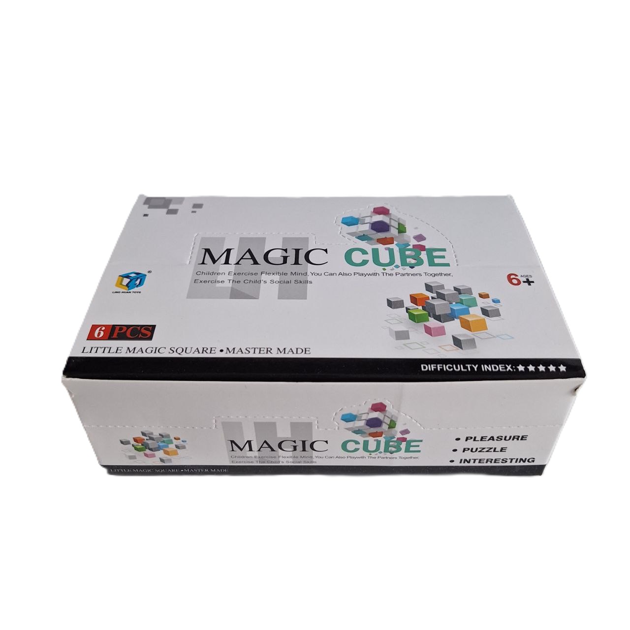 Cubo Rubik - Blanco, Caja Blanca con 6 Unidades