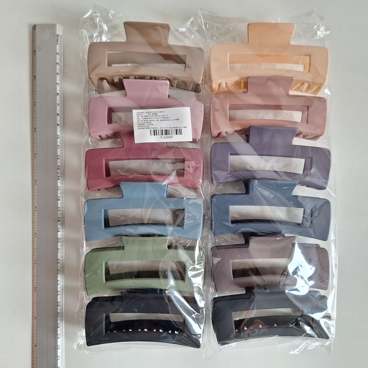 Pellizco - Cuadrados, colores variados. ( paq con 24 )