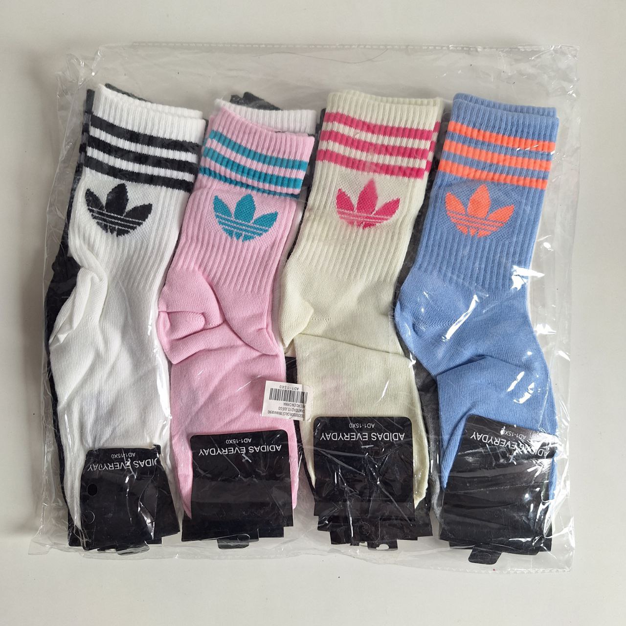 Medias de marca Alta  - Adidas, colores variados, paq con 12
